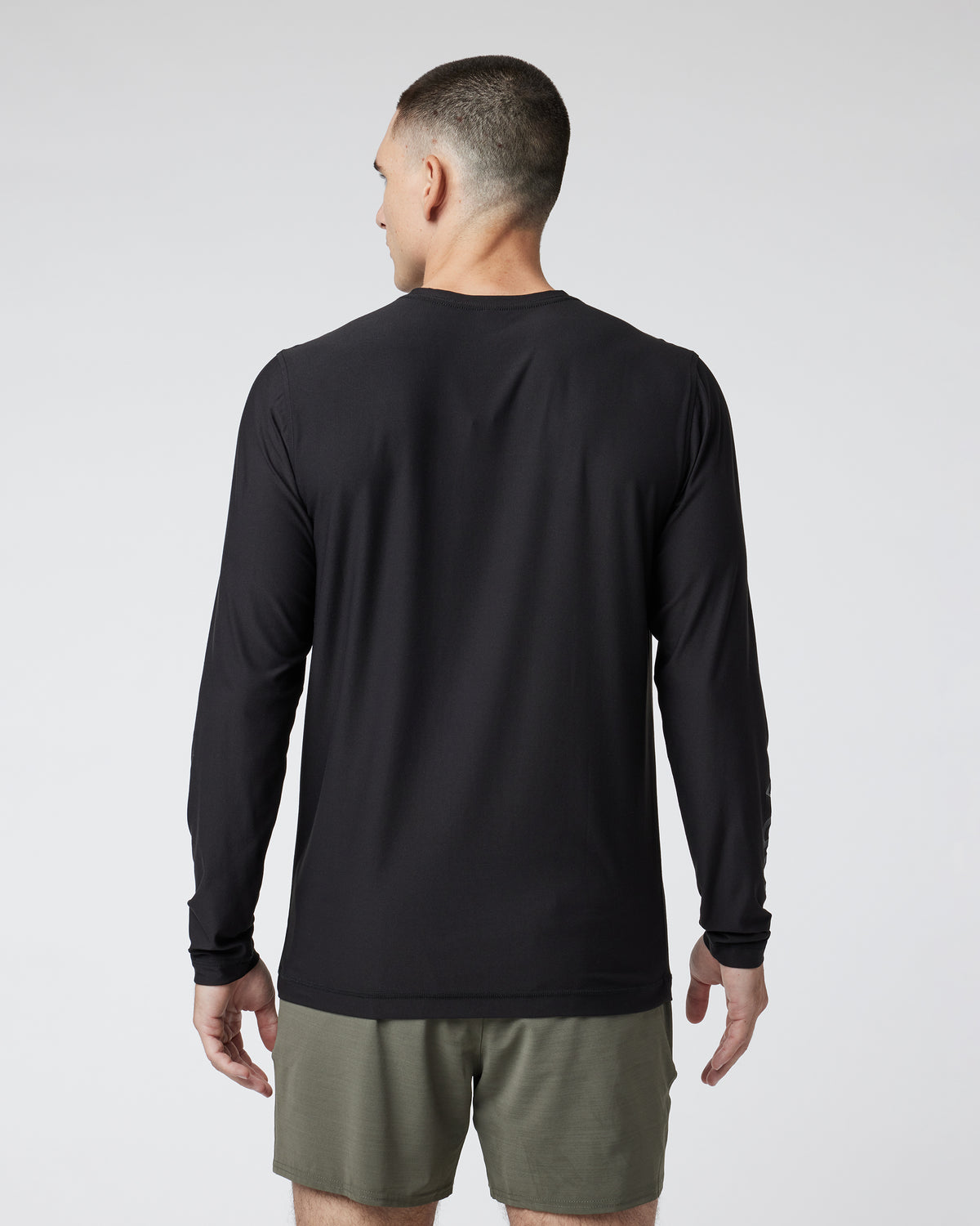 Vuori Long Sleeve Strato Graphic Tee Black Workout Tee