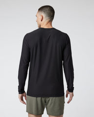 Vuori Long Sleeve Strato Graphic Tee Black Workout Tee