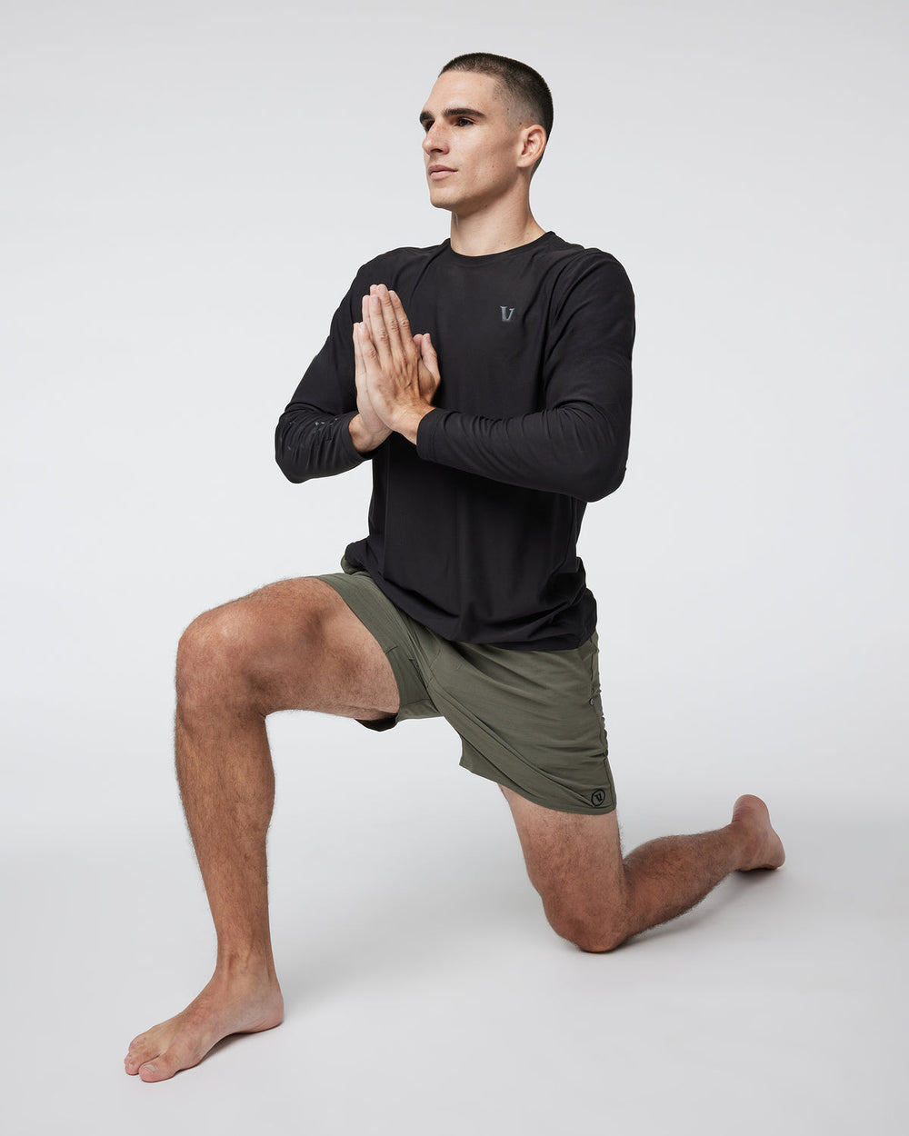 Vuori Long Sleeve Strato Graphic Tee Black Workout Tee