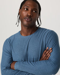 Vuori Men's Long Sleeve Strato Tech Tee Pool Blue Heather