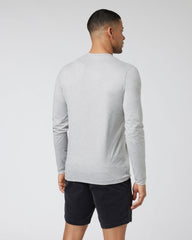 Vuori Long-Sleeve Ease Performance Henley Light Heather Grey