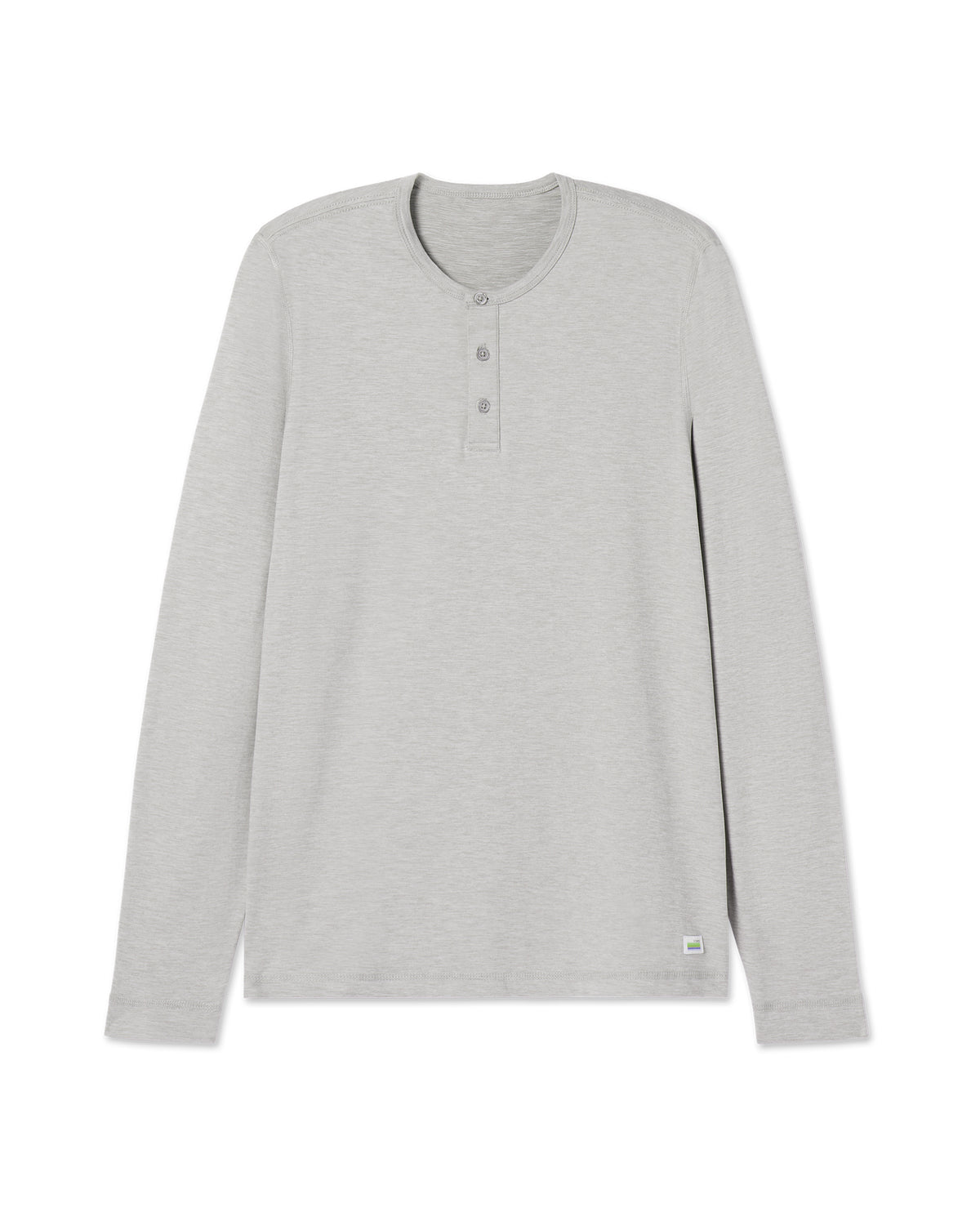 Vuori Long-Sleeve Ease Performance Henley Light Heather Grey