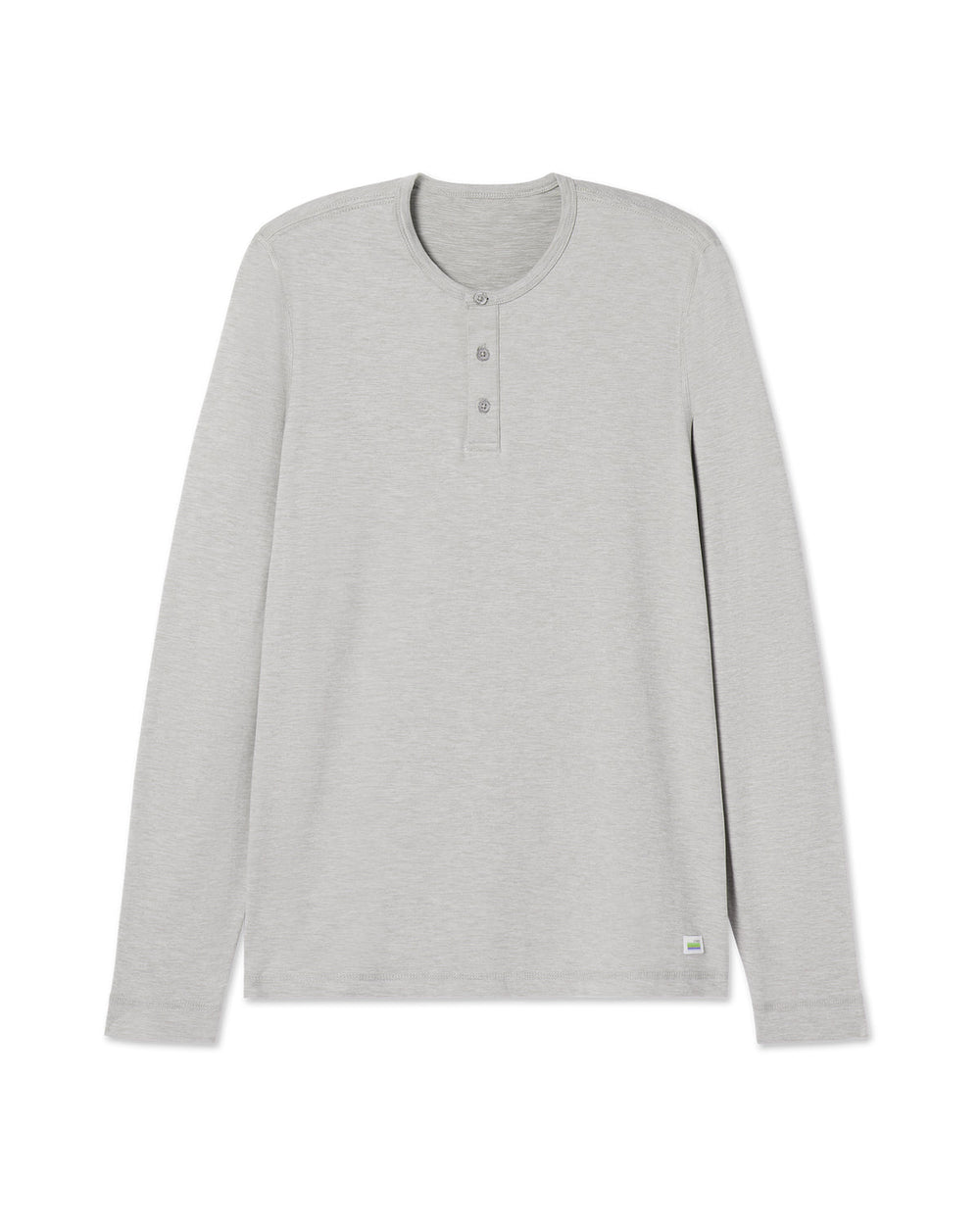 Vuori Long-Sleeve Ease Performance Henley Light Heather Grey