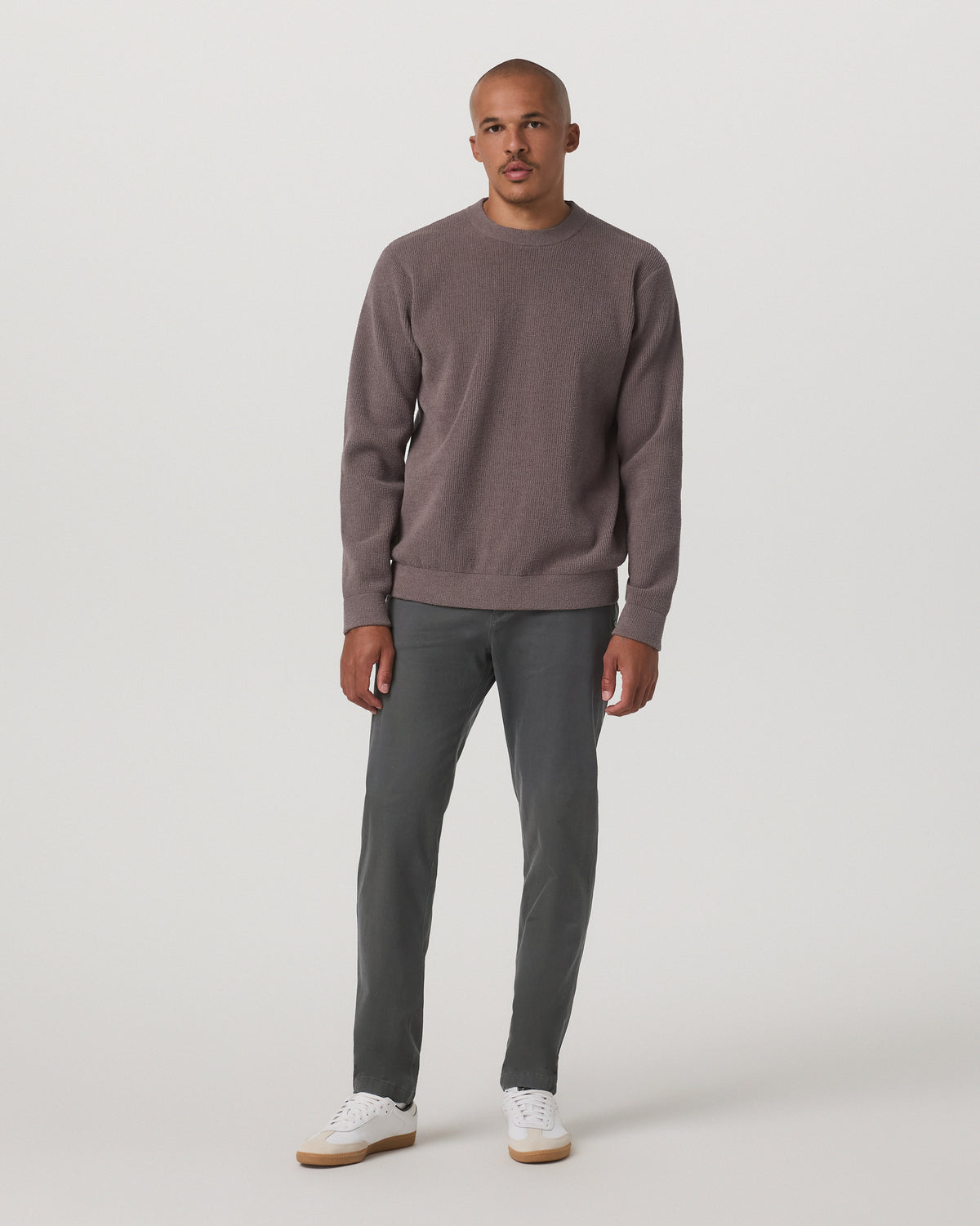 Vuori Midweight Rib Sweater Men's Timber Ribbed Knit Sweater