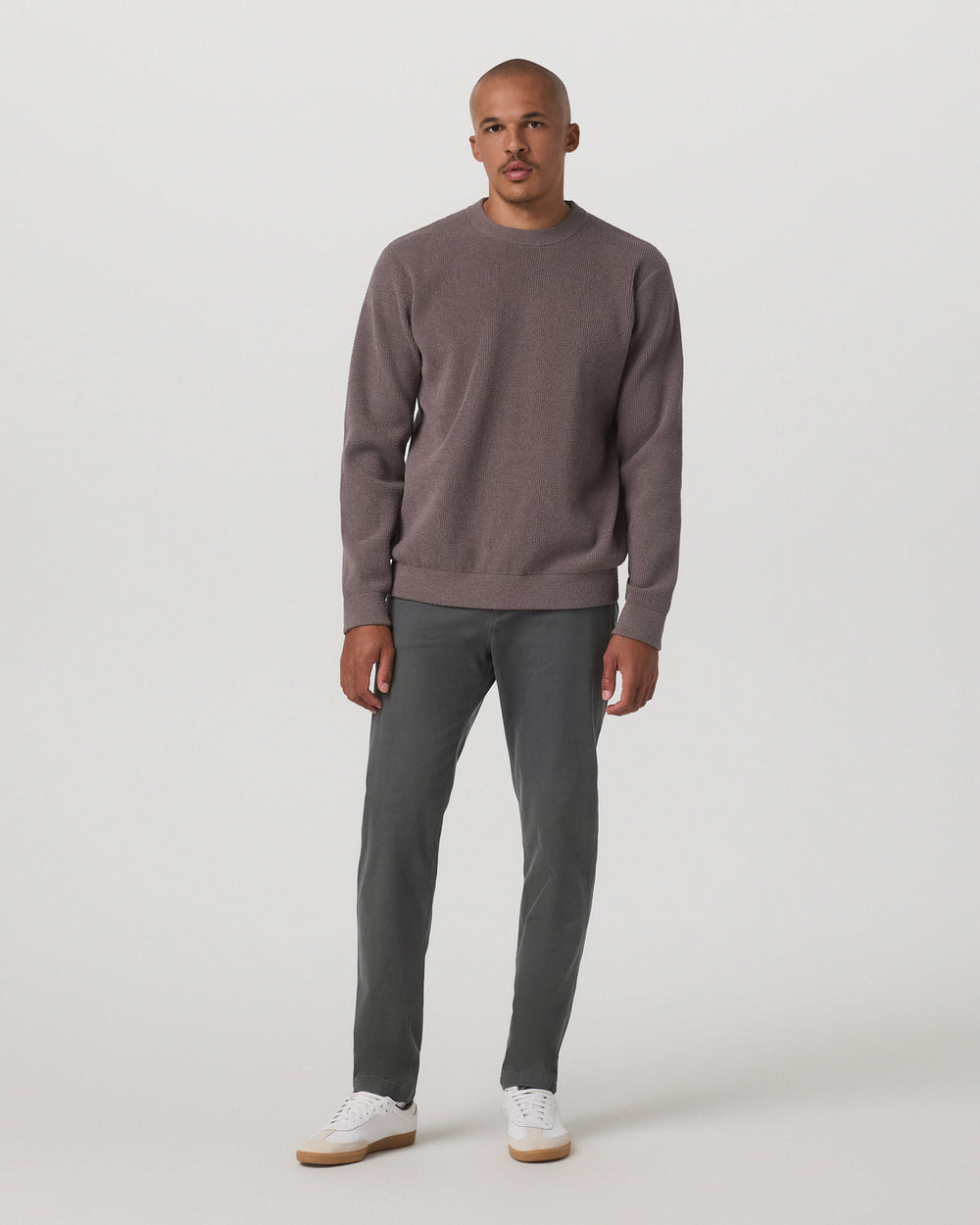 Vuori Midweight Rib Sweater Men's Timber Ribbed Knit Sweater