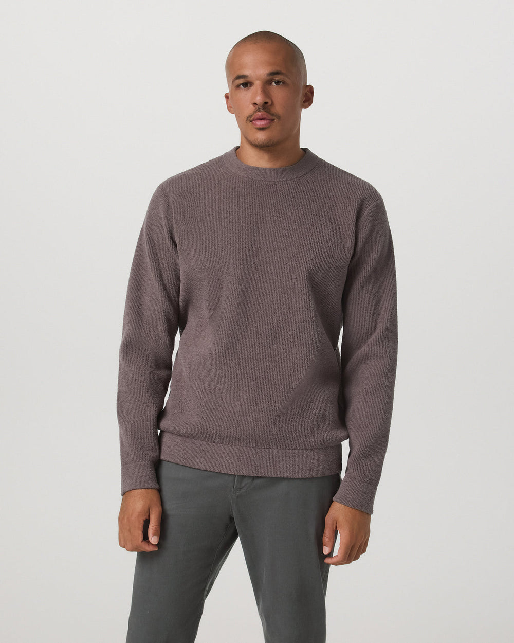 Vuori Midweight Rib Sweater Men's Timber Ribbed Knit Sweater