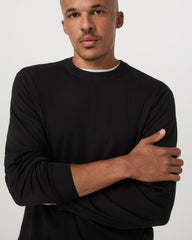 Vuori Merino Fine Gauge Wool Sweater Men's Black Sweater