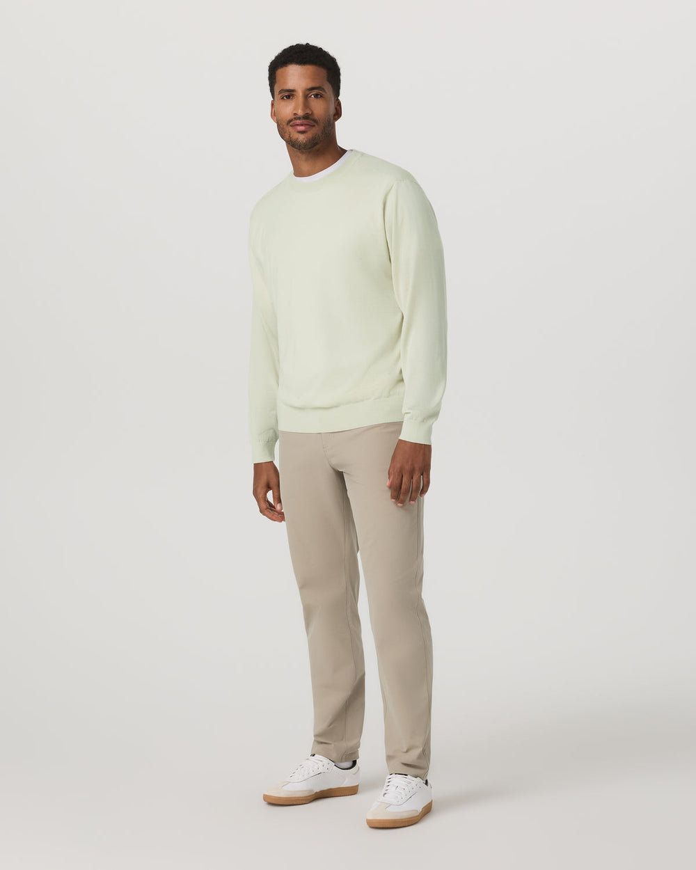 Vuori Men's Merino Fine Gauge Wool Sweater Sandalwood