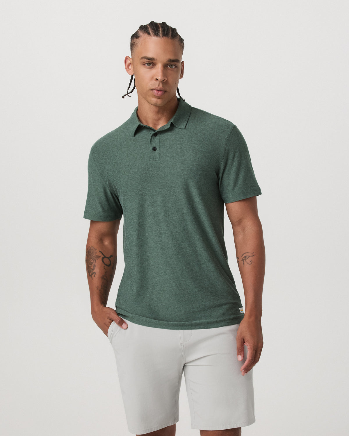 Vuori Strato Tech Polo Men's Agate Green Heather Polo Shirt