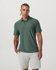 Vuori Strato Tech Polo Men's Agate Green Heather Polo Shirt