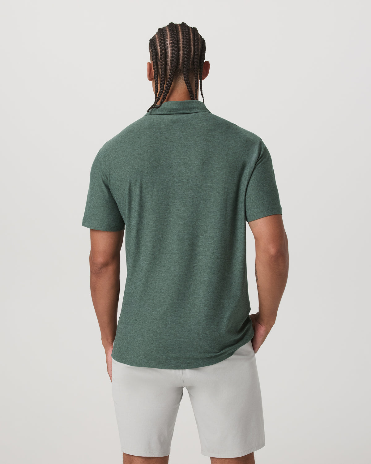 Vuori Strato Tech Polo Men's Agate Green Heather Polo Shirt