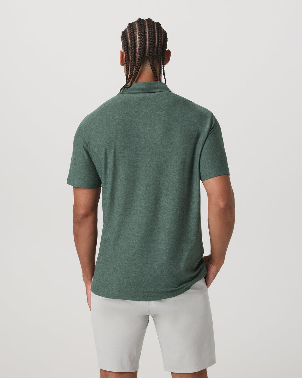 Vuori Strato Tech Polo Men's Agate Green Heather Polo Shirt