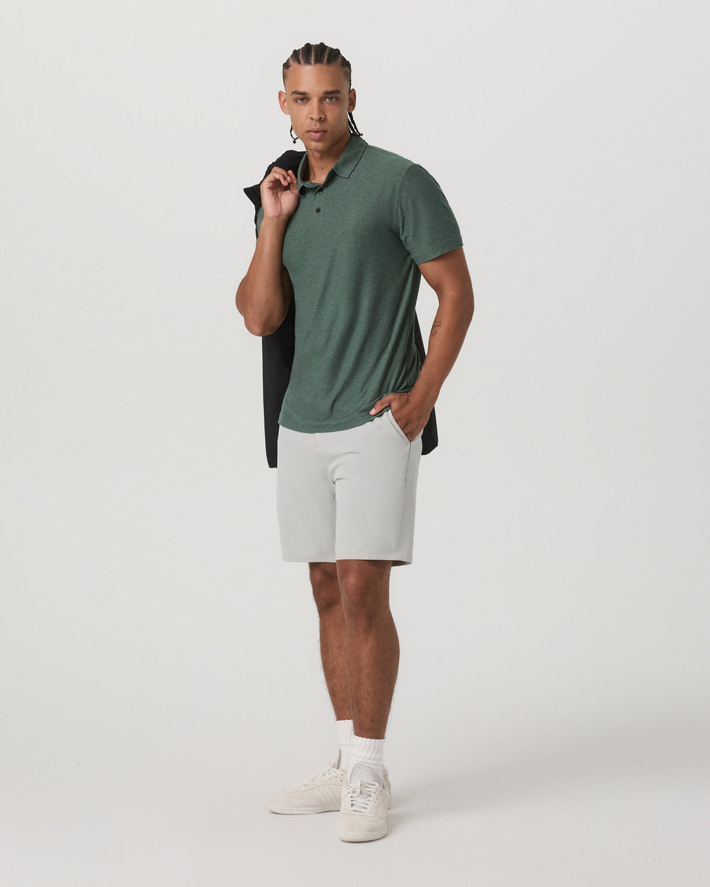 Vuori Strato Tech Polo Men's Agate Green Heather Polo Shirt