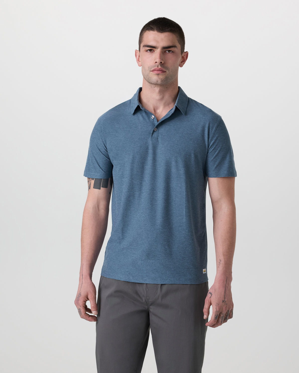 Vuori Strato Tech Polo Men's Pool Blue Heather Polo