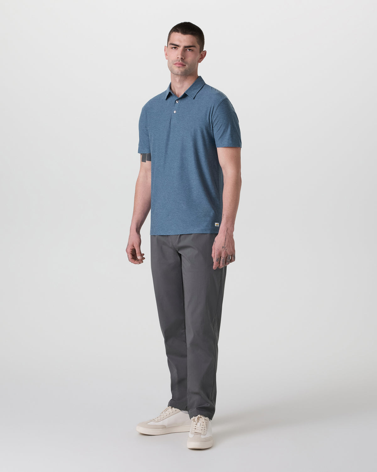 Vuori Strato Tech Polo Men's Pool Blue Heather Polo