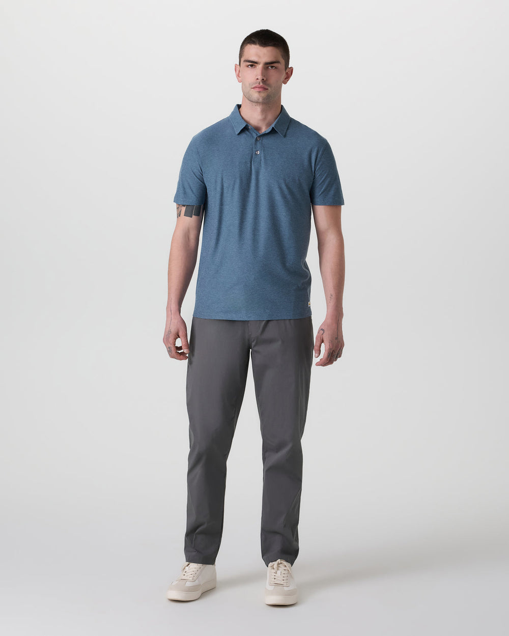 Vuori Strato Tech Polo Men's Pool Blue Heather Polo