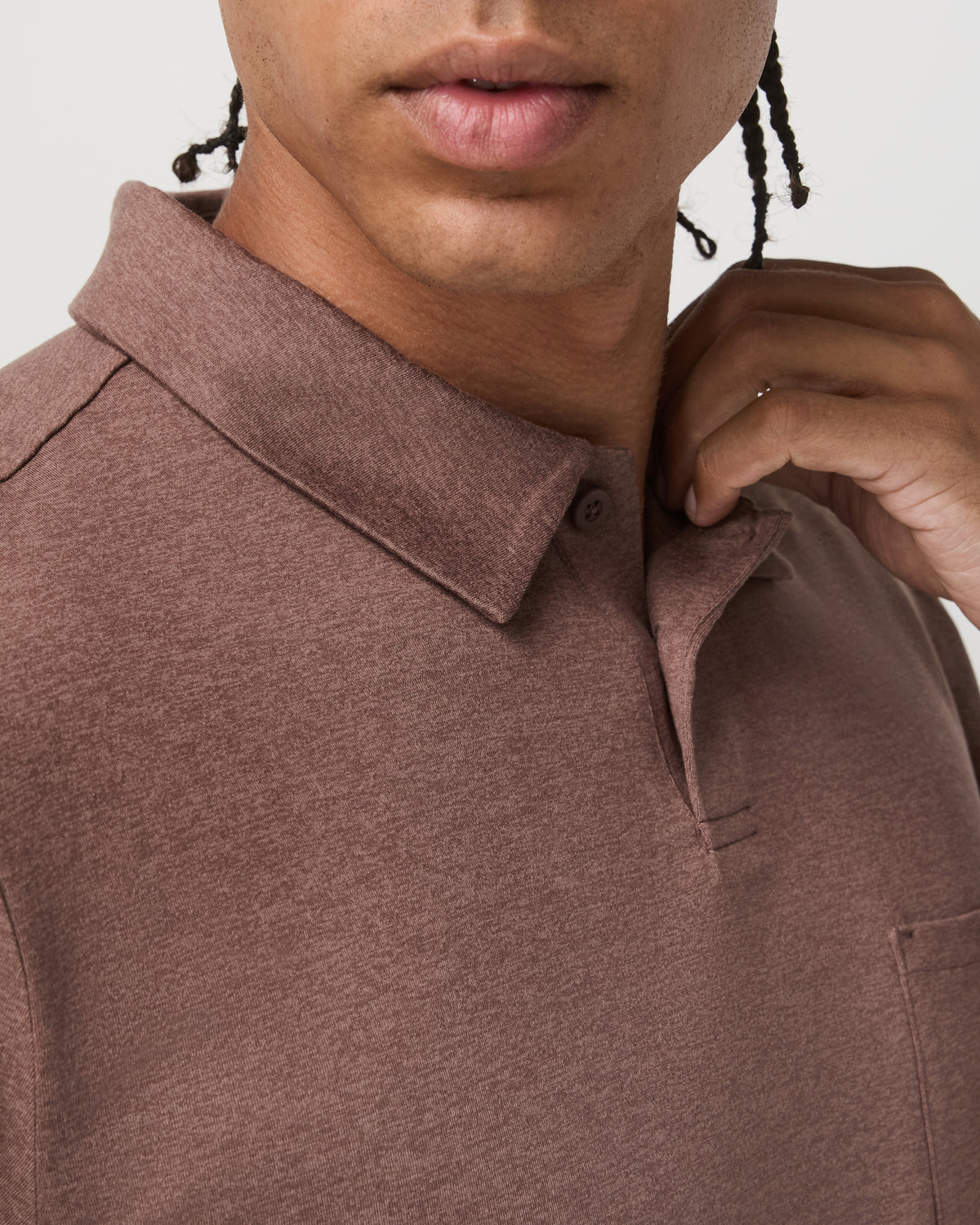 Vuori Short Sleeve Ponto Performance Polo Sable Heather