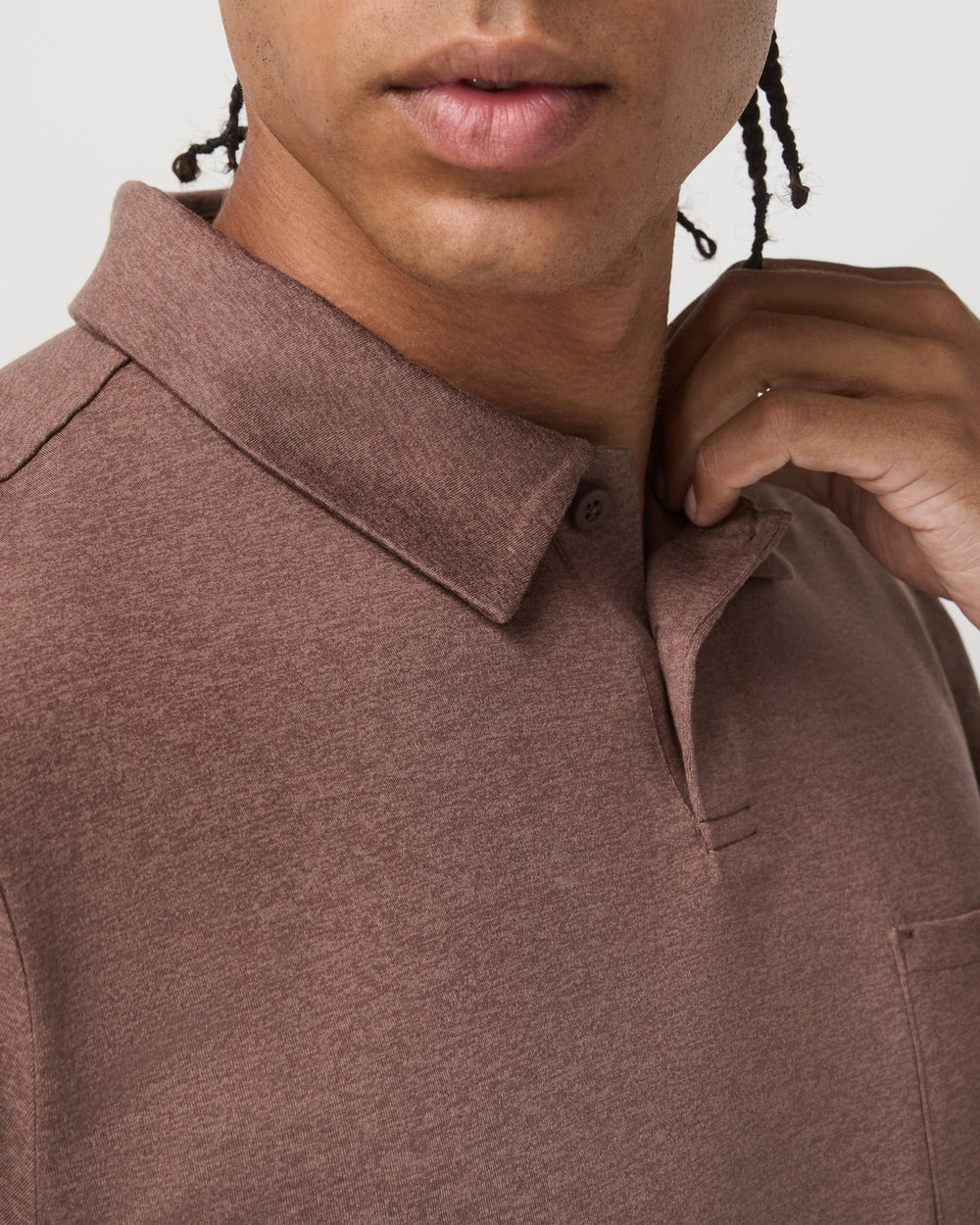 Vuori Short Sleeve Ponto Performance Polo Sable Heather