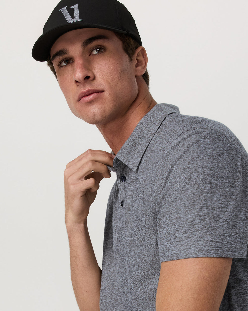 Vuori Strato Tech Polo Men's Heather Grey Polo Shirt