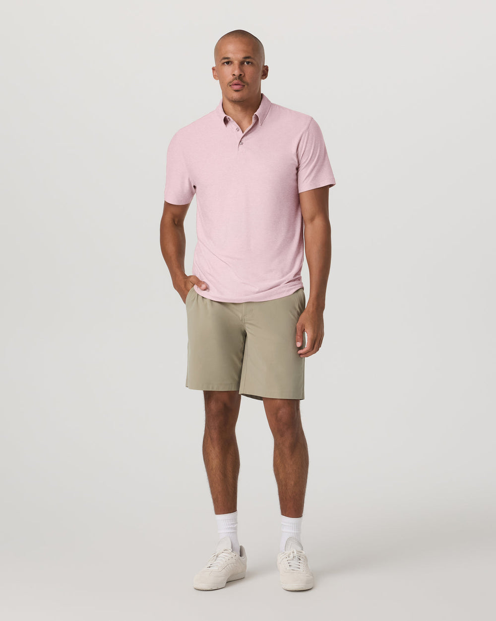Vuori Strato Tech Polo Men's Faded Rose Heather Polo Shirt