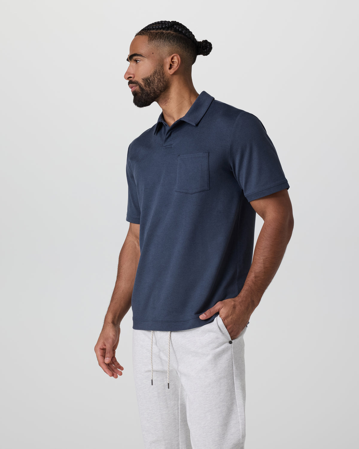 Vuori Short Sleeve Ponto Performance Polo Azure Heather