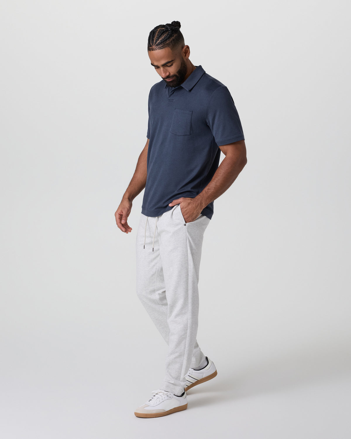 Vuori Short Sleeve Ponto Performance Polo Azure Heather