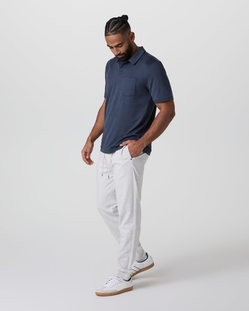 Vuori Short Sleeve Ponto Performance Polo Azure Heather