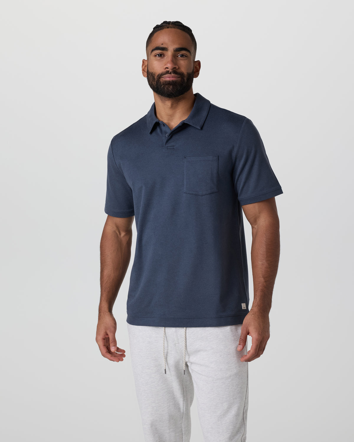 Vuori Short Sleeve Ponto Performance Polo Azure Heather