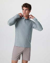 Vuori Long Sleeve Strato Tech Polo Dusty Blue Heather