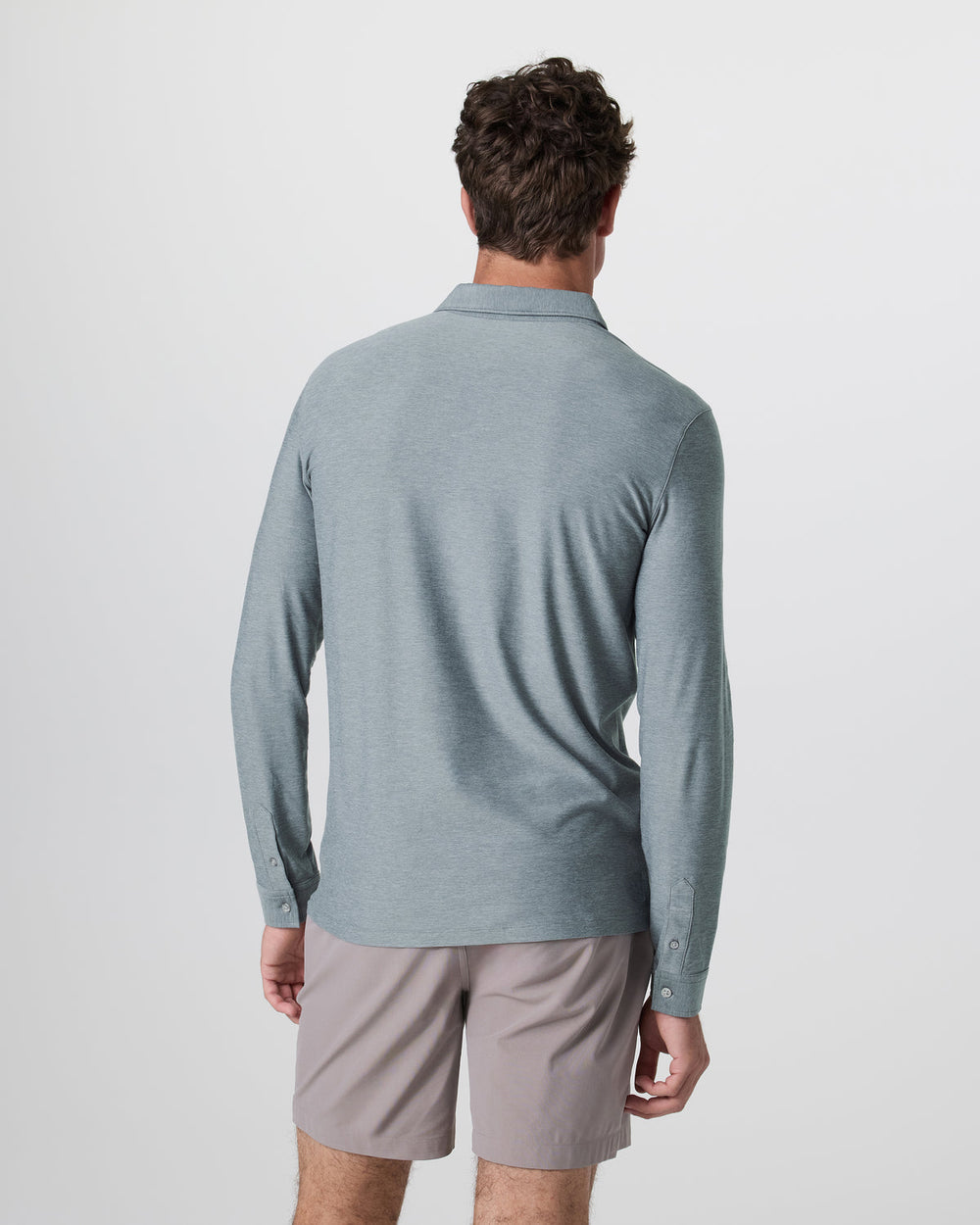 Vuori Long Sleeve Strato Tech Polo Dusty Blue Heather