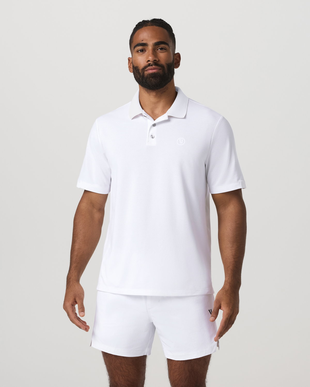 Vuori Men's Short Sleeve Gamepoint Polo 2.0 White - Non Tipped