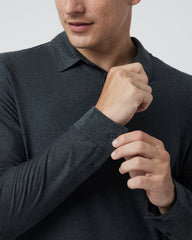 Vuori Long Sleeve Strato Tech Polo Charcoal Heather