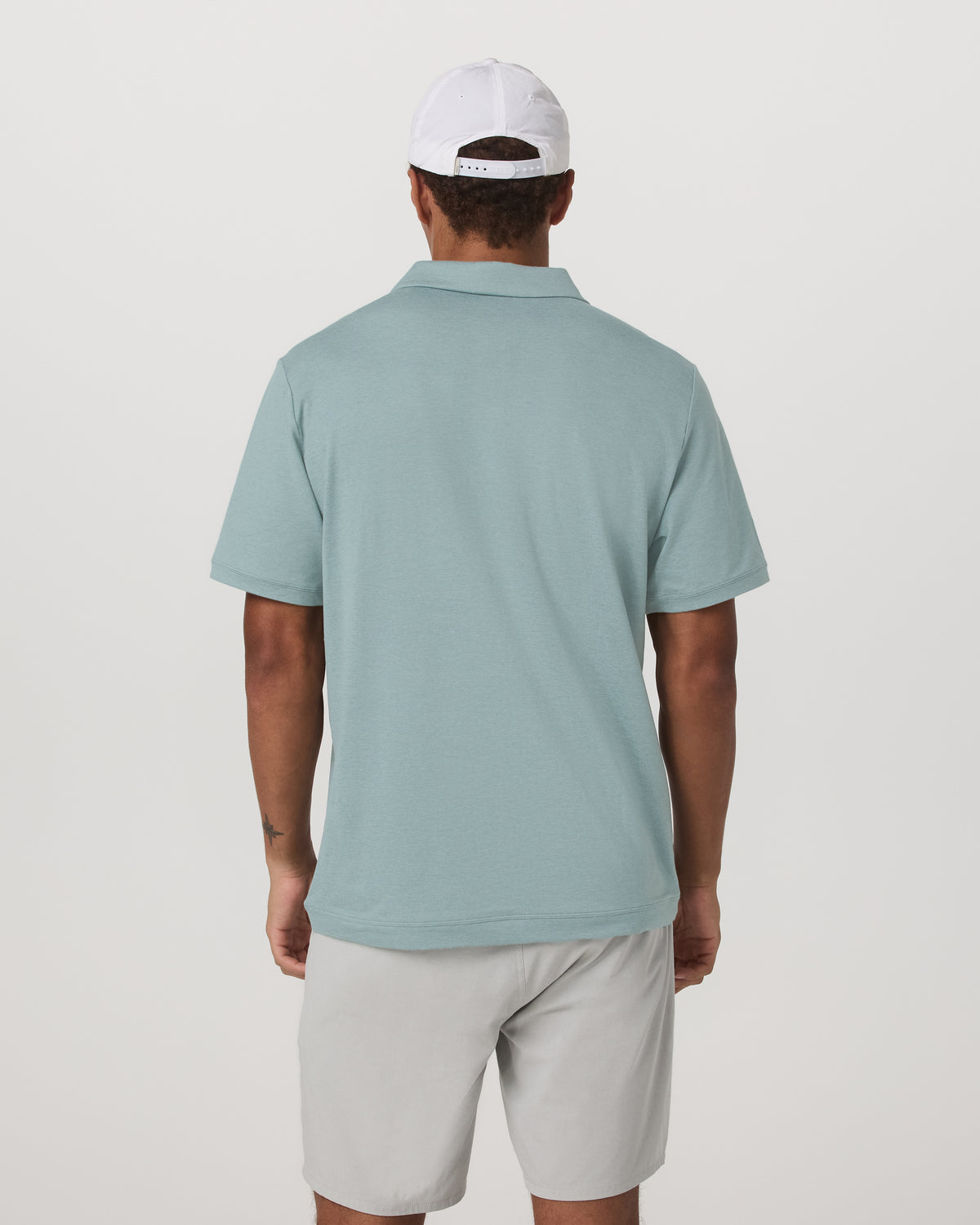 Vuori Short Sleeve Ponto Performance Polo Misty Blue Heather