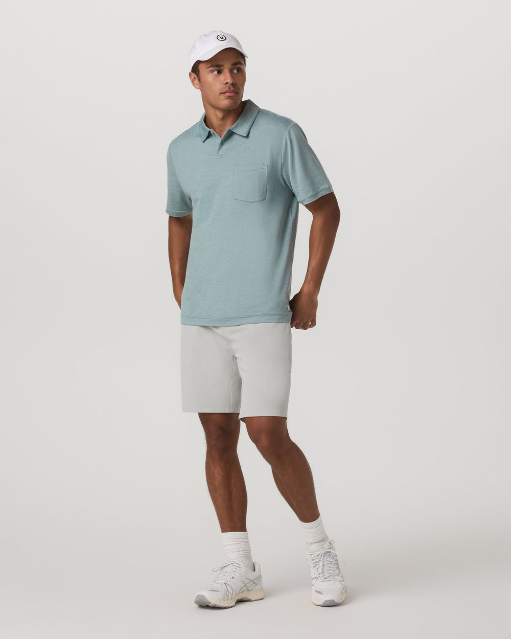 Vuori Short Sleeve Ponto Performance Polo Misty Blue Heather