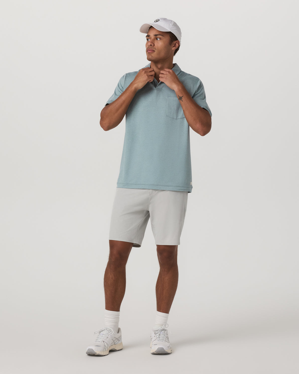 Vuori Short Sleeve Ponto Performance Polo Misty Blue Heather