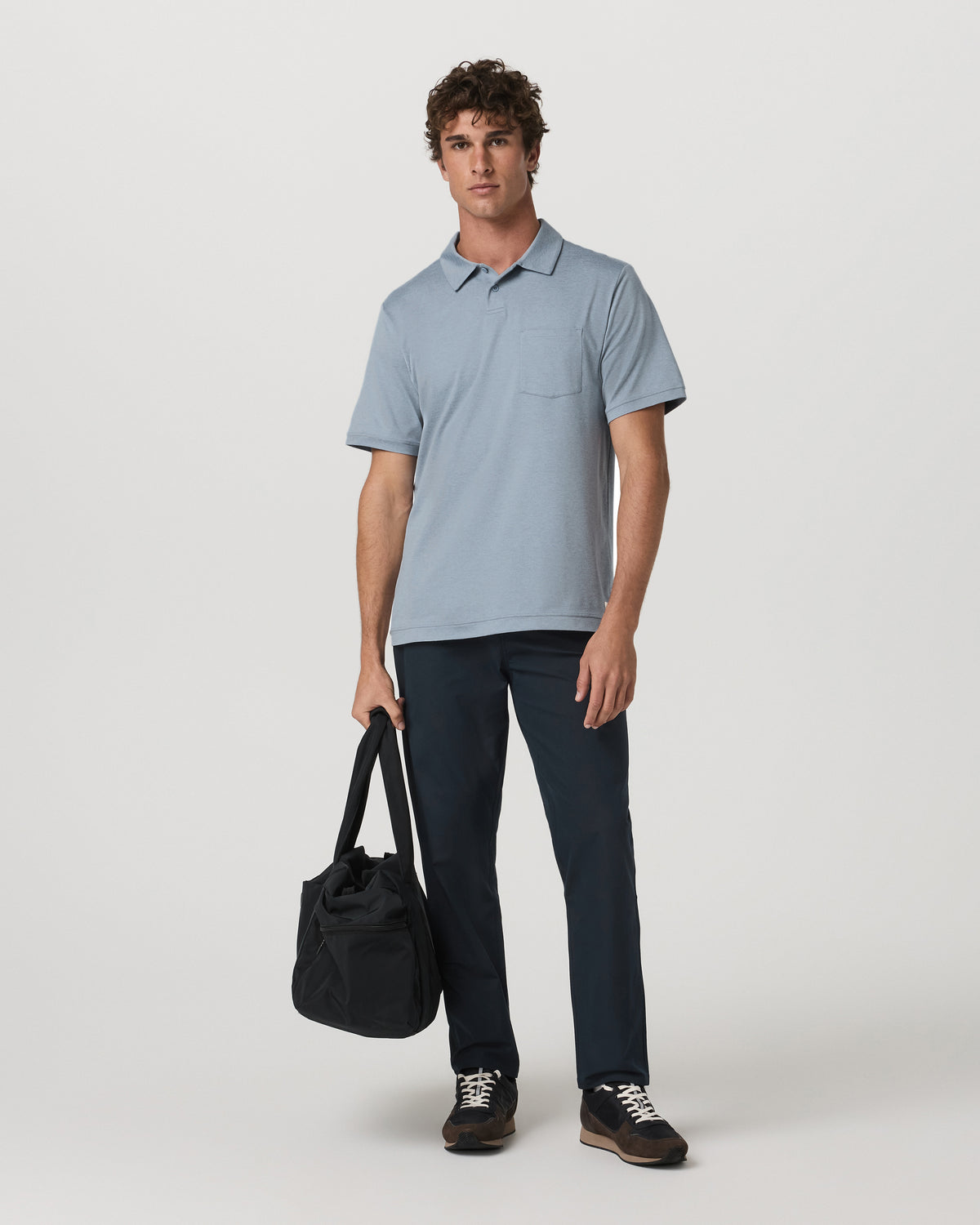 Vuori Short Sleeve Ponto Performance Polo Blue Dusk Heather