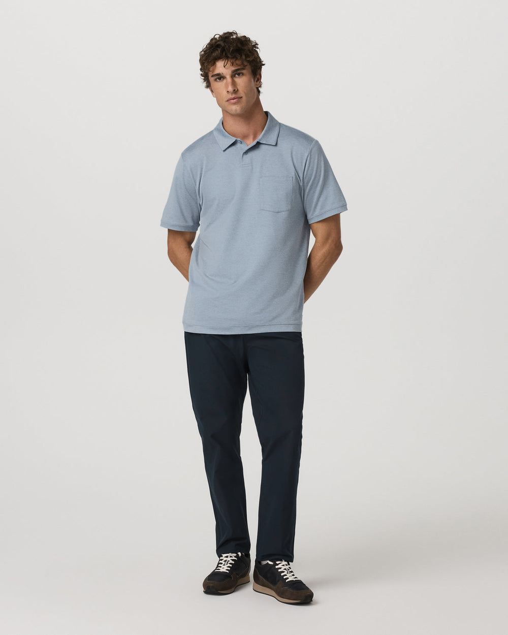 Vuori Short Sleeve Ponto Performance Polo Blue Dusk Heather