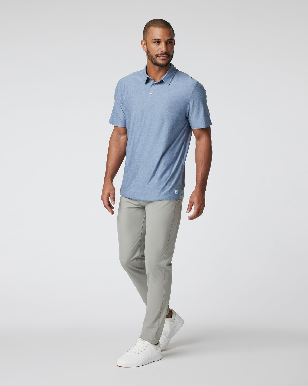 Vuori Strato Tech Polo Men's Chambray Heather Polo