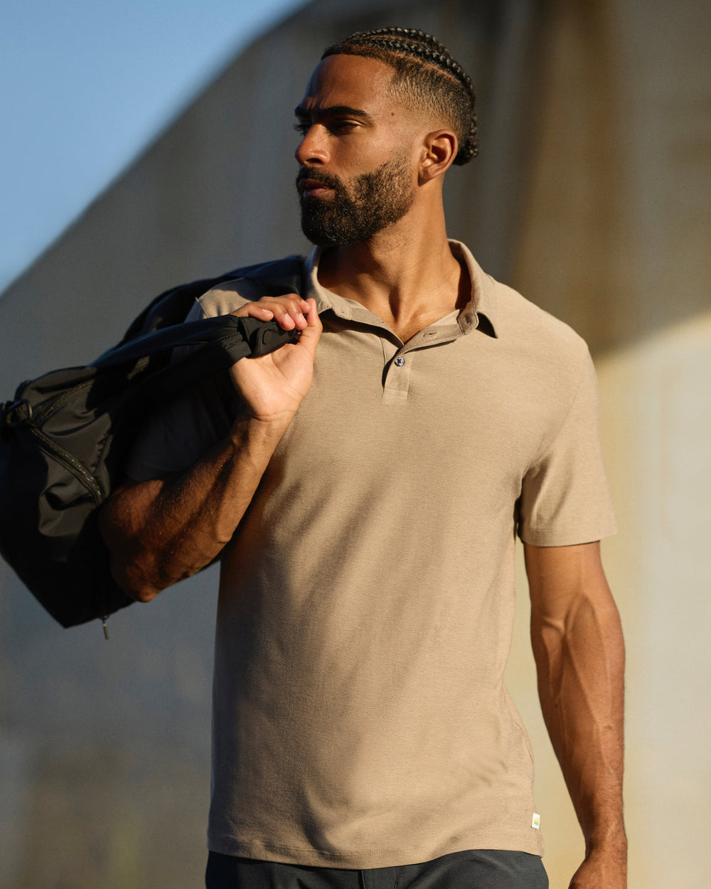 Vuori Strato Tech Polo Men's Mocha Heather Polo