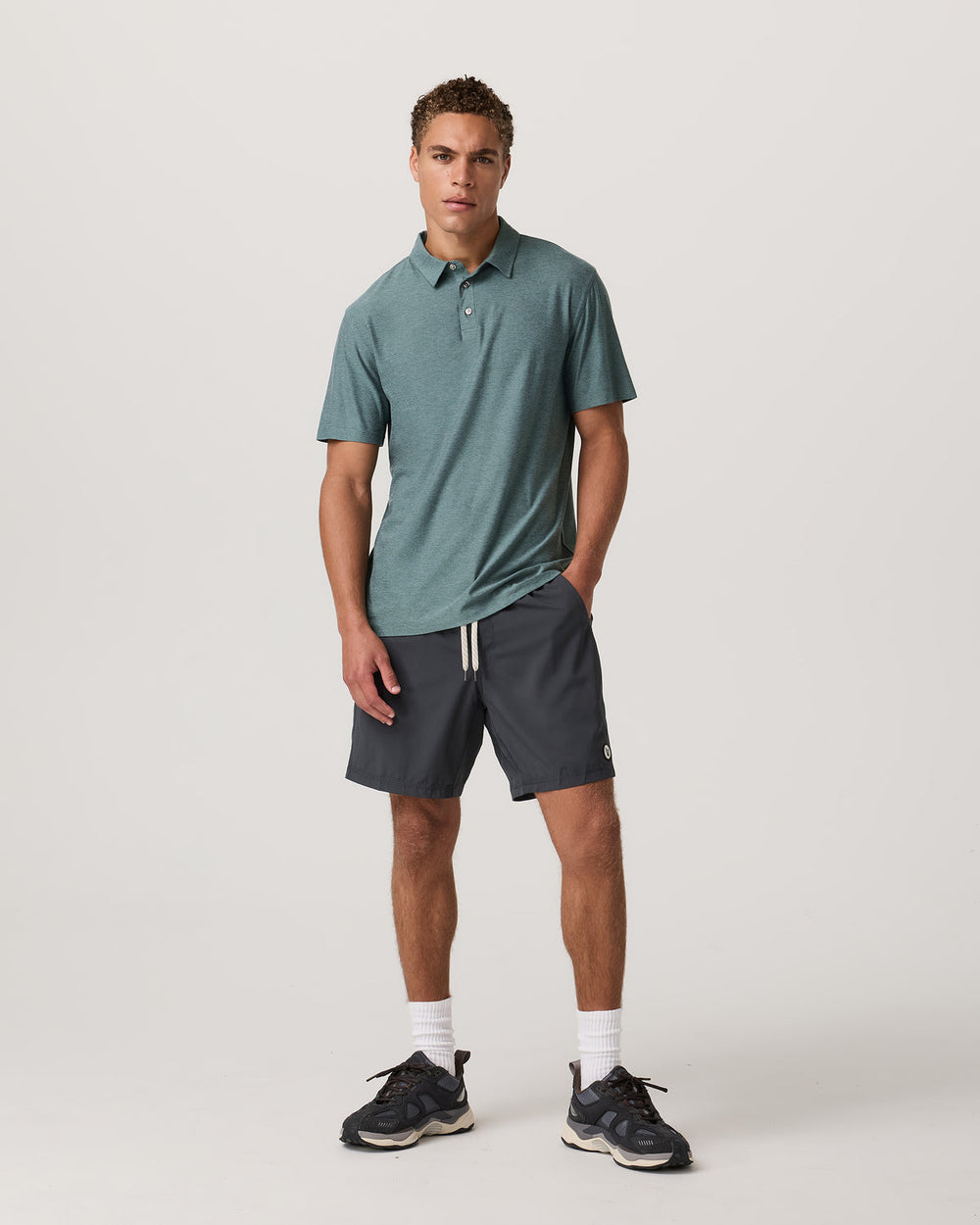 Vuori Strato Tech Polo Men's Bluegrass Heather Polo Shirt
