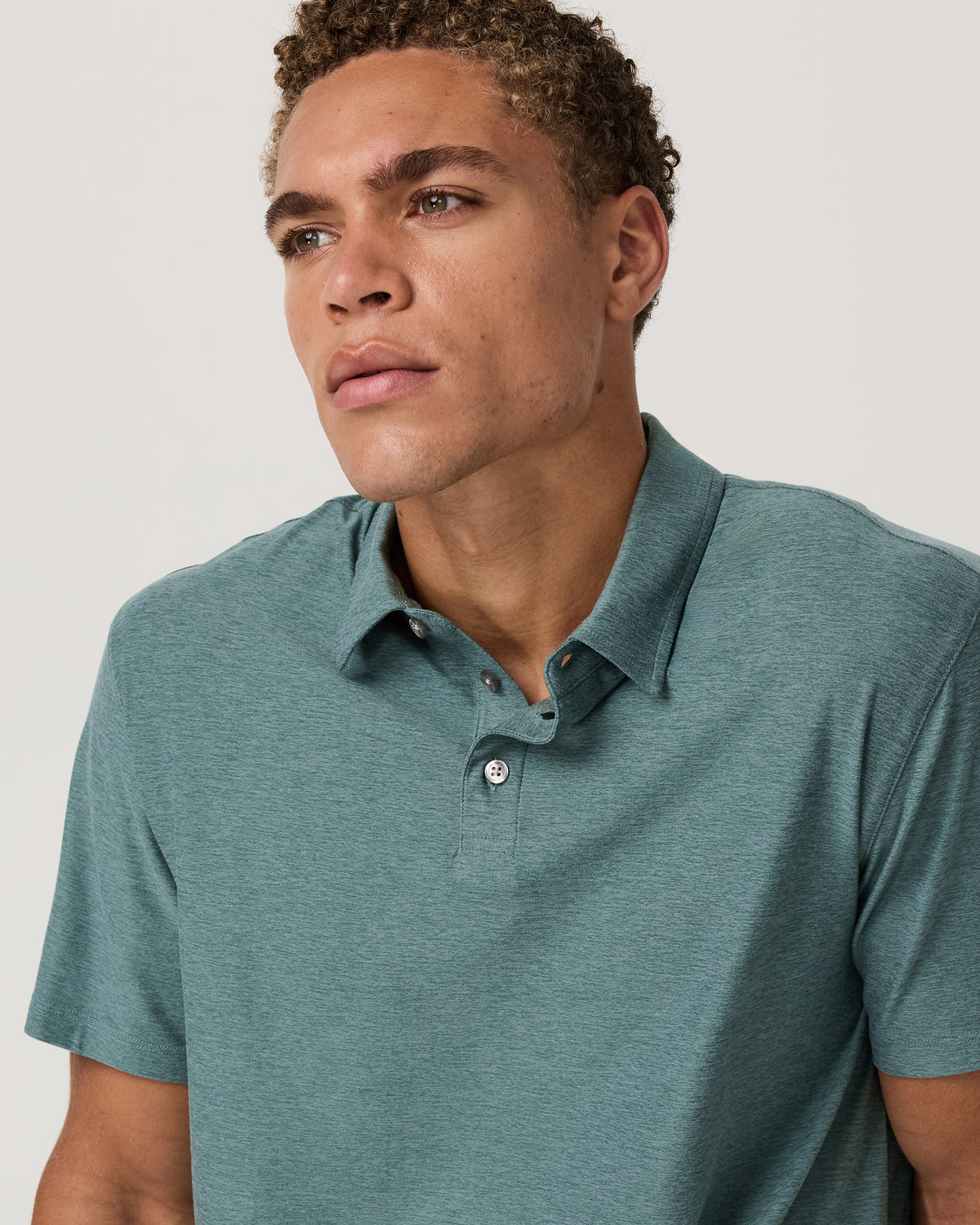 Vuori Strato Tech Polo Men's Bluegrass Heather Polo Shirt