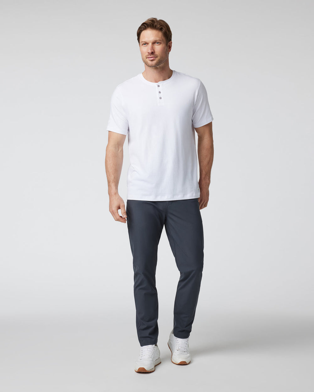 Vuori Short Sleeve Ever Henley Men's White Henley T Shirt