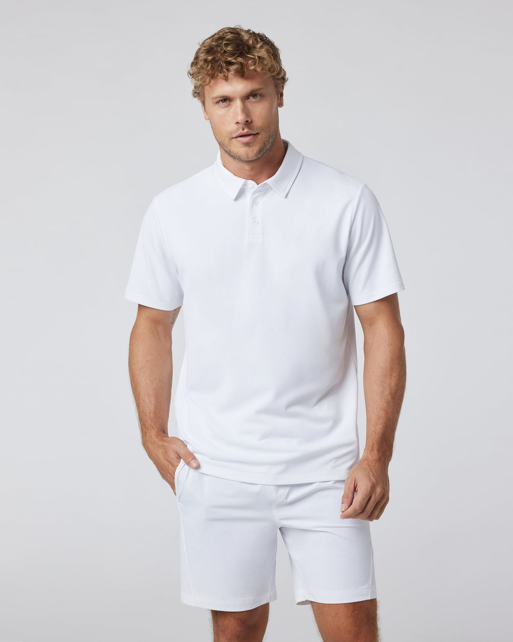Vuori Gamepoint Polo Men's White Tennis Shirt