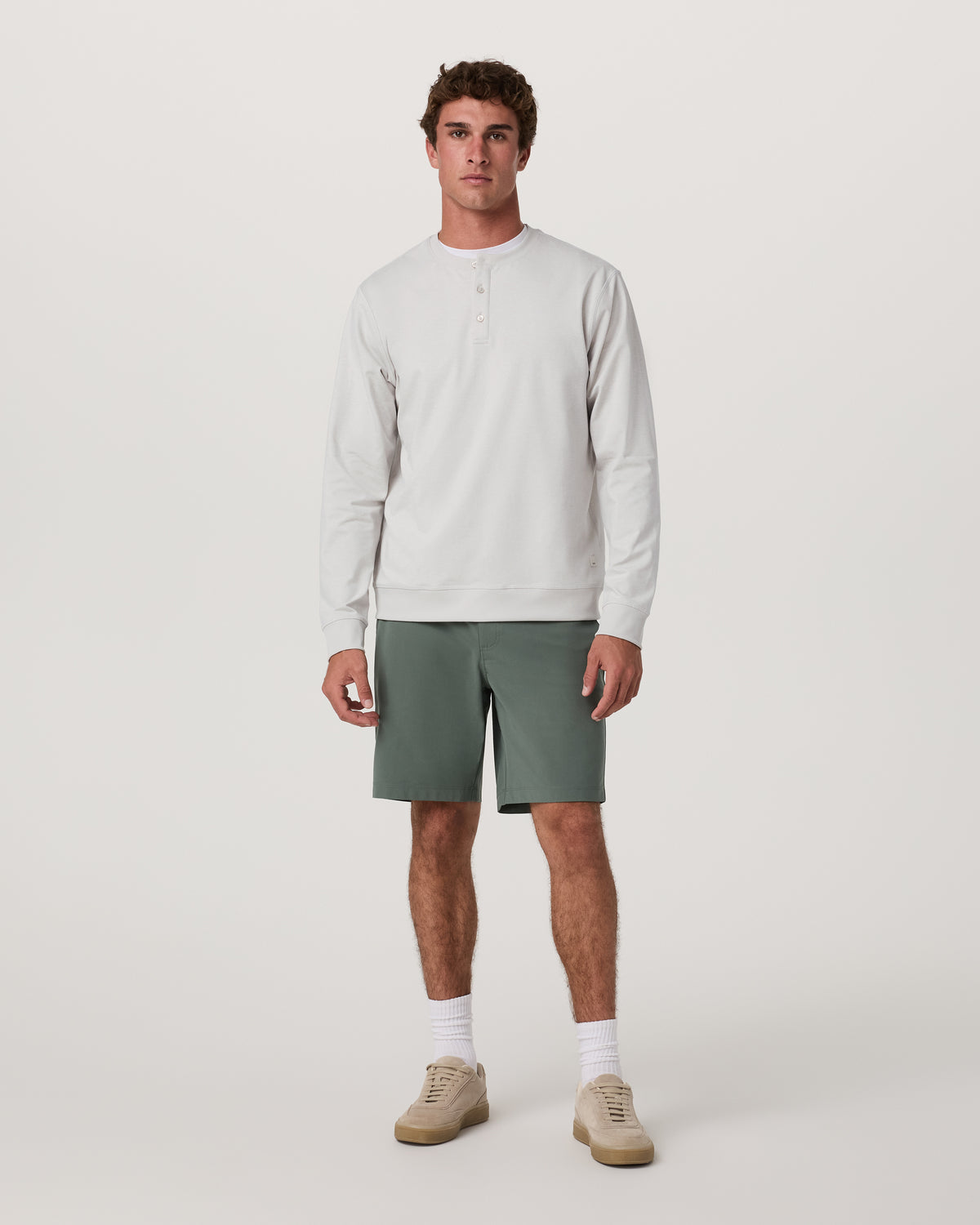 Vuori Men's Long Sleeve Coronado Henley - Relaxed Salt Heather