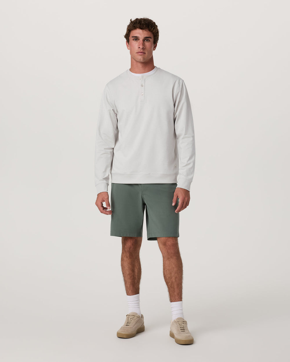 Vuori Men's Long Sleeve Coronado Henley - Relaxed Salt Heather