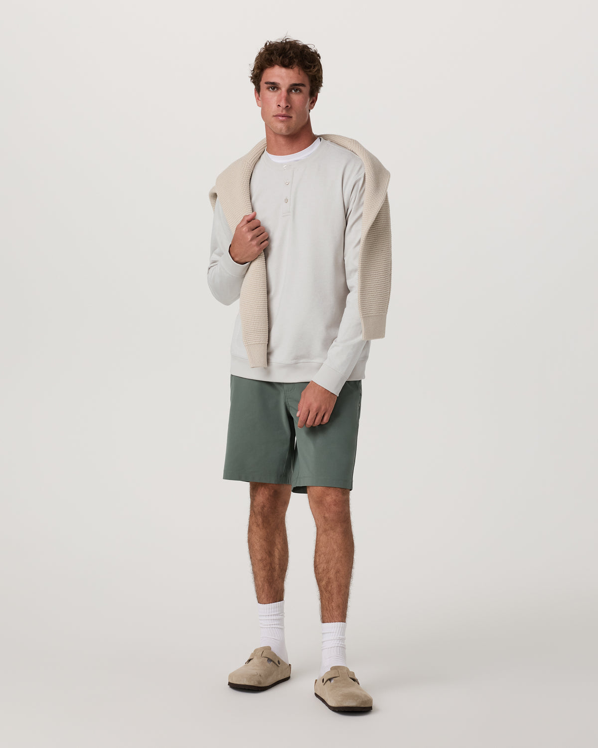 Vuori Men's Long Sleeve Coronado Henley - Relaxed Salt Heather