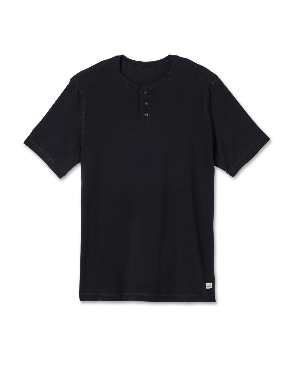 Vuori Short-Sleeve Tuvalu Henley Men's Black Henley Shirt
