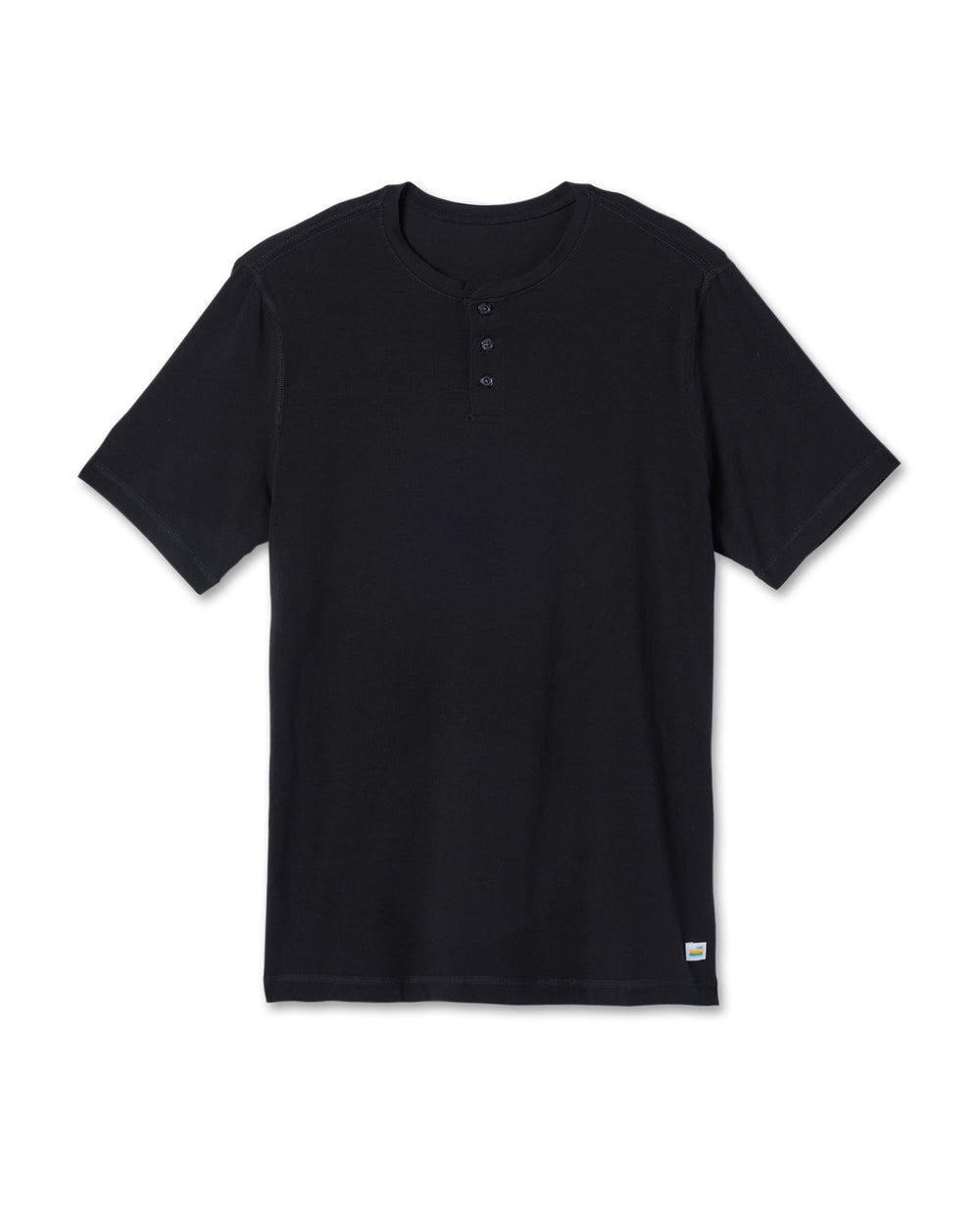 Vuori Short-Sleeve Tuvalu Henley Men's Black Henley Shirt