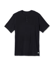 Vuori Short-Sleeve Tuvalu Henley Men's Black Henley Shirt