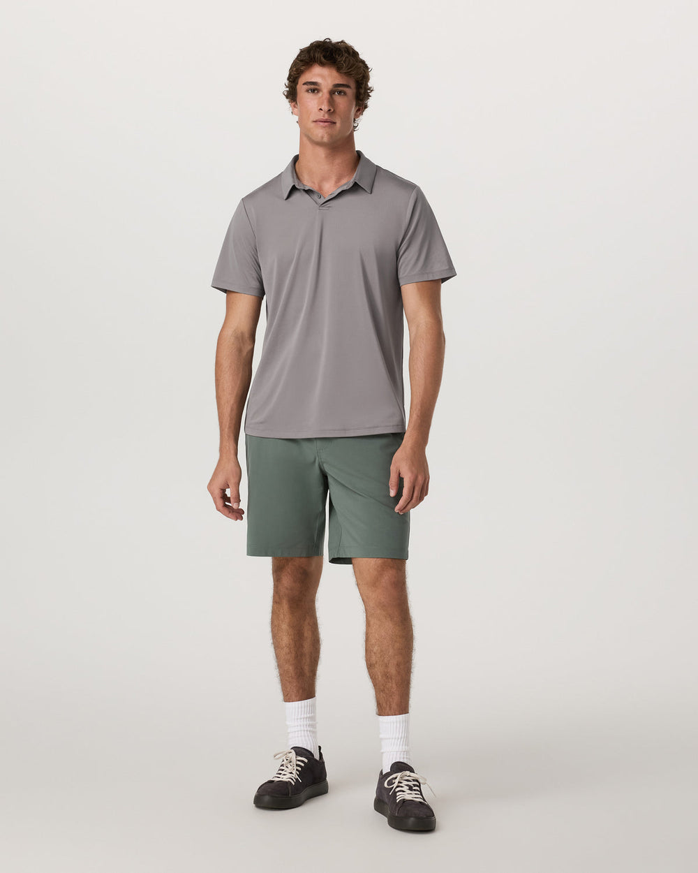Vuori Short Sleeve Viewpoint Polo 2.0 Men's Cavern Grey Shirt